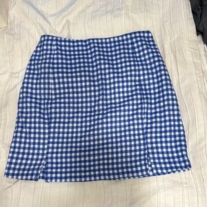 Blue Checkered Skirt